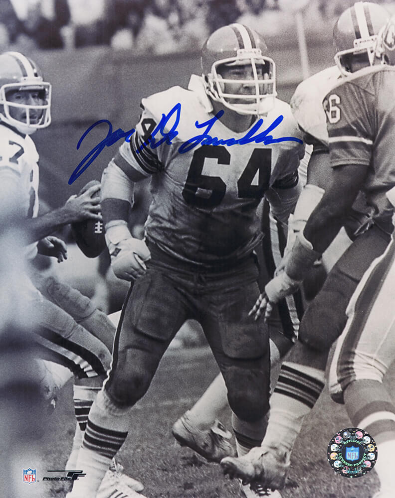 Joe DeLamielleure Signed Cleveland Browns Action B&W 8x10 Photo - DEL08P304 - Joe DeLamielleure Signed Cleveland Browns Action B&W 8x10 Photo product image