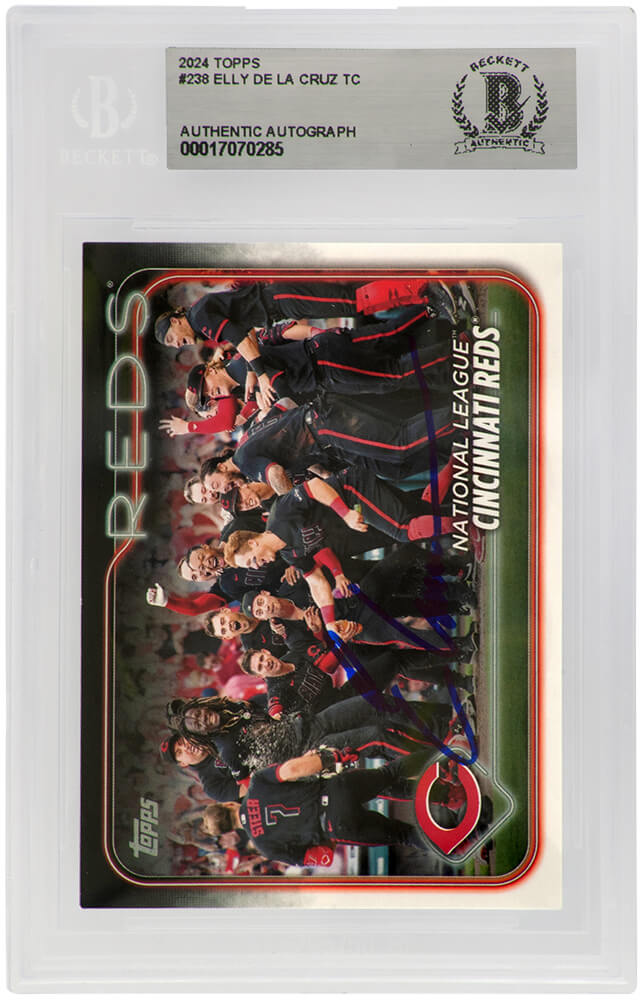 Elly De La Cruz Signed Cincinnati Reds 2024 Topps Rookie Baseball Card #238   (Beckett Encapsulated) - DELCAR101 - Elly De La Cruz Signed Cincinnati Reds 2024 Topps Rookie Baseball Card #238  (Beckett Encapsulated) product image