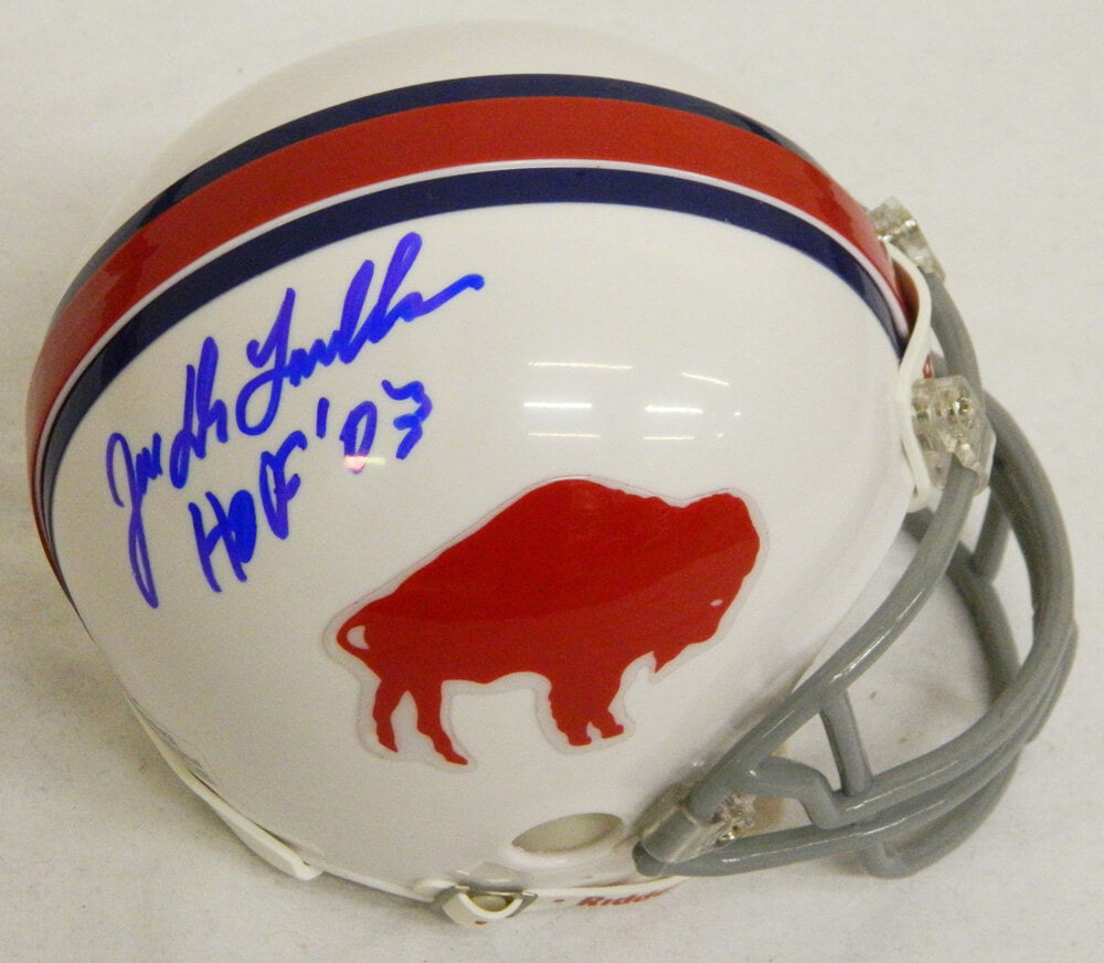 Joe DeLamielleure Signed Bills Riddell T/B Replica Mini Helmet w/HOF'03 - DELMIN300 - Joe DeLamielleure Signed Bills Riddell T/B Replica Mini Helmet w/HOF'03 product image