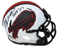 Joe DeLamielleure Signed Buffalo Bills Lunar Eclipse White Matte Riddell Speed Mini Helmet w/HOF'03 - DELMIN302 - Joe DeLamielleure Signed Buffalo Bills Lunar Eclipse White Matte Riddell Speed Mini Helmet w/HOF'03 product image