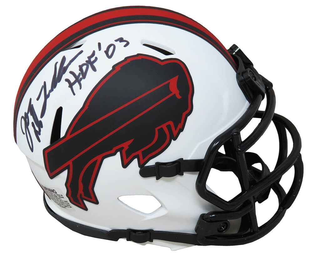 Joe DeLamielleure Signed Buffalo Bills Lunar Eclipse White Matte Riddell Speed Mini Helmet w/HOF'03 - DELMIN302 - Joe DeLamielleure Signed Buffalo Bills Lunar Eclipse White Matte Riddell Speed Mini Helmet w/HOF'03 product image