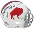 Joe DeLamielleure Signed Buffalo Bills 70's Style T/B White Riddell Speed Mini Helmet w/HOF'03 - DELMIN305 - Joe DeLamielleure Signed Buffalo Bills 70's Style T/B White Riddell Speed Mini Helmet w/HOF'03 product image