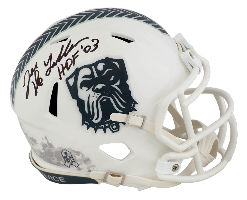 Joe DeLamielleure Signed Cleveland Browns 2024 Salute to Service White Riddell Speed Mini Helmet w/HOF'03 - DELMIN306 - Joe DeLamielleure Signed Cleveland Browns 2024 Salute to Service White Riddell Speed Mini Helmet w/HOF'03 product image