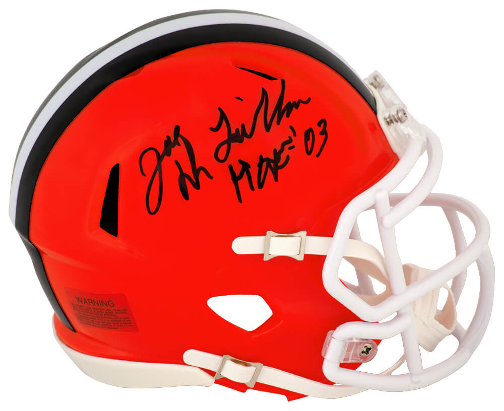 Joe DeLamielleure Signed Cleveland Browns Riddell Speed Mini Helmet w/HOF'03 - DELMIN307 - Joe DeLamielleure Signed Cleveland Browns Riddell Speed Mini Helmet w/HOF'03 product image
