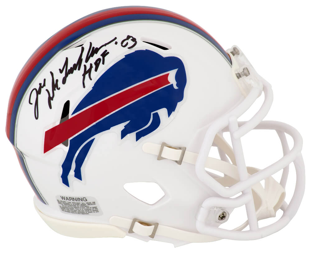 Joe DeLamielleure Signed Buffalo Bills White Riddell Speed Mini Helmet w/HOF'03 - DELMIN308 - Joe DeLamielleure Signed Buffalo Bills White Riddell Speed Mini Helmet w/HOF'03 product image