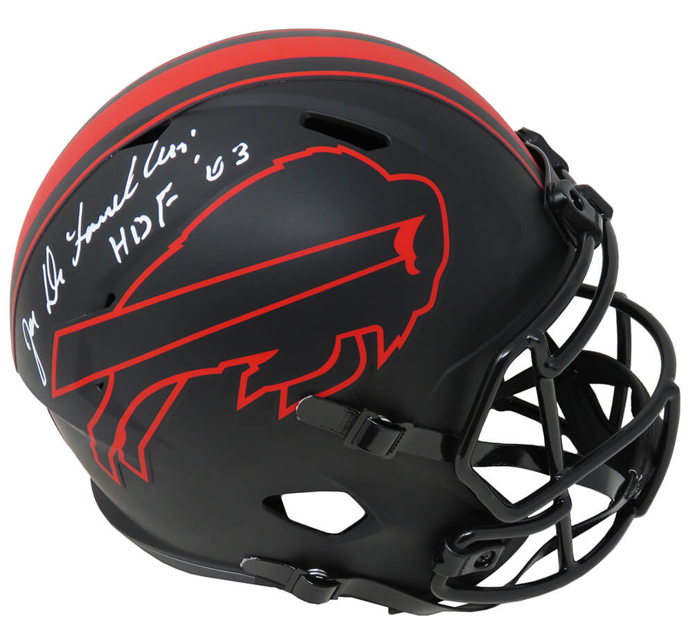 Joe DeLamielleure Signed Buffalo Bills Eclipse Black Matte Riddell Full Size Speed Replica Helmet w/HOF'03 - DELREP302 - Joe DeLamielleure Signed Buffalo Bills Eclipse Black Matte Riddell Full Size Speed Replica Helmet w/HOF'03 product image