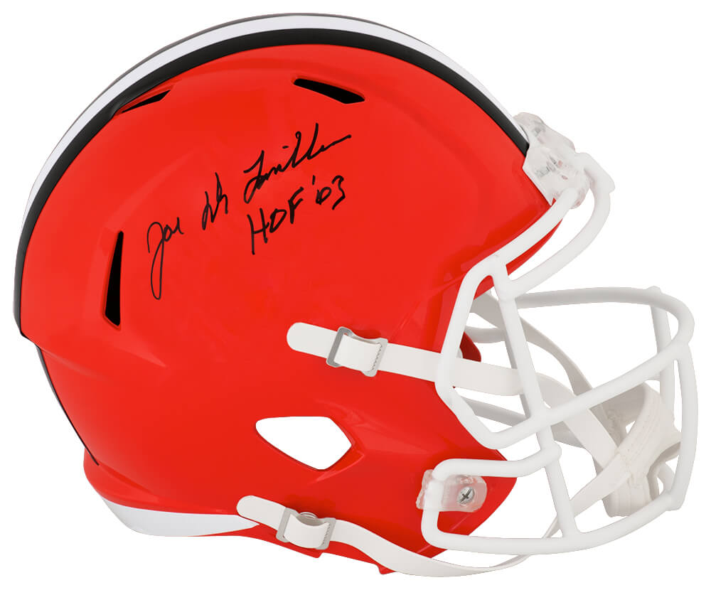 Joe DeLamielleure Signed Cleveland Browns Riddell Full Size Speed Replica Helmet w/HOF'03 - DELREP307 - Joe DeLamielleure Signed Cleveland Browns Riddell Full Size Speed Replica Helmet w/HOF'03 product image