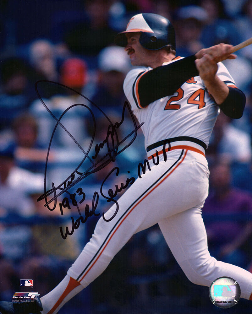 Rick Dempsey Signed Orioles Swinging 8x10 Photo w/1983 World Series MVP - DEM08P102 - Rick Dempsey Signed Orioles Swinging 8x10 Photo w/1983 World Series MVP product image