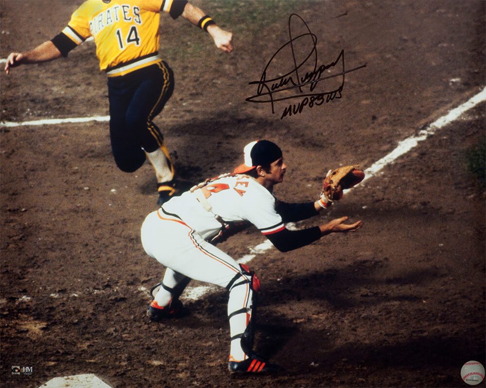 Rick Dempsey Signed Baltimore Orioles 1983 World Series Play At Plate 16x20 Photo w/MVP 83 WS - DEM16P100 - Rick Dempsey Signed Baltimore Orioles 1983 World Series Play At Plate 16x20 Photo w/MVP 83 WS product image