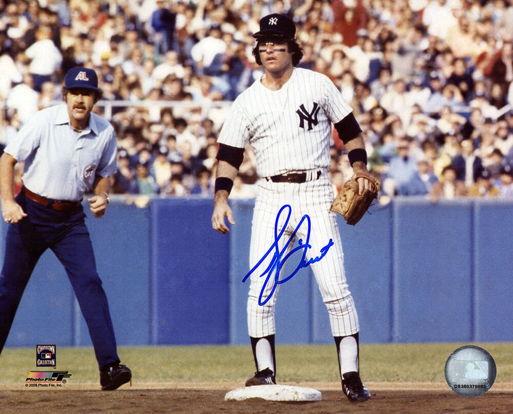 Bucky Dent Signed New York Yankees Fielding 8x10 Photo - DEN08P101 - Bucky Dent Signed New York Yankees Fielding 8x10 Photo product image