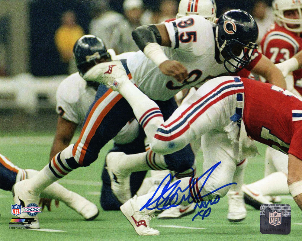 Richard Dent Signed Chicago Bears Super Bowl XX Sack 8x10 Photo w/MVP XX - DEN08P301 - Richard Dent Signed Chicago Bears Super Bowl XX Sack 8x10 Photo w/MVP XX product image