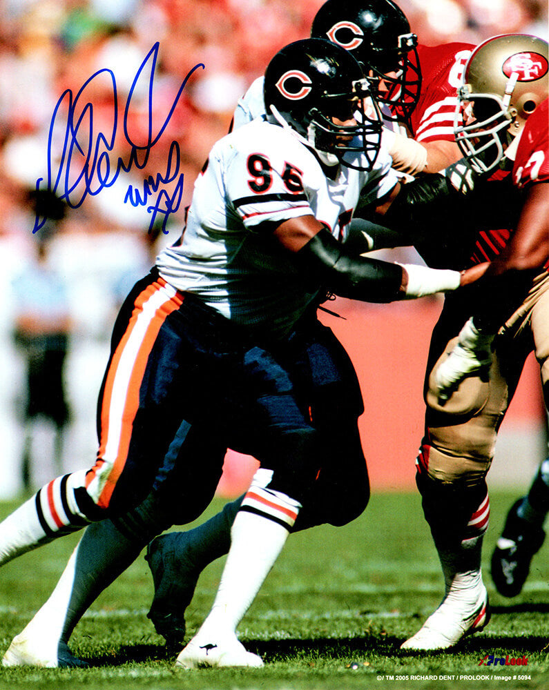 Richard Dent Signed Chicago Bears vs 49ers Action 8x10 Photo w/MVP XX - DEN08P302 - Richard Dent Signed Chicago Bears vs 49ers Action 8x10 Photo w/MVP XX product image