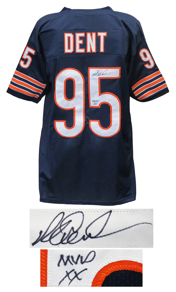 Richard Dent Signed Navy Custom Football Jersey w/MVP XX - DENJRY306 - Richard Dent Signed Navy Custom Football Jersey w/MVP XX product image