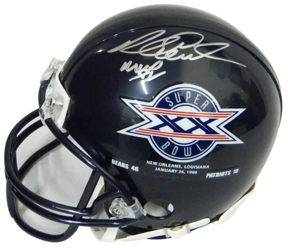 Richard Dent Signed Chicago Bears / SB XX Champs Logo Riddell Replica Mini Helmet w/MVP XX - DENMIN304 - Richard Dent Signed Chicago Bears / SB XX Champs Logo Riddell Replica Mini Helmet w/MVP XX product image