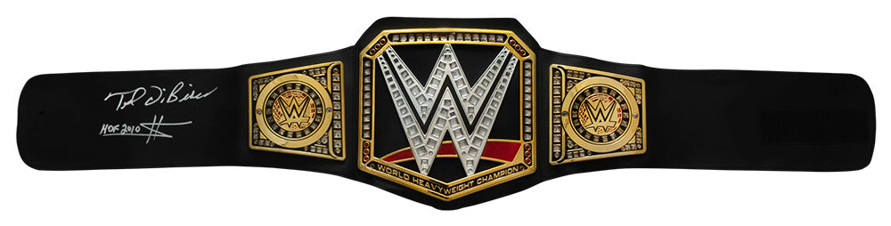Ted DiBiase Signed WWE World Championship Replica Wrestling Belt w/HOF 2010 - DIBBLT501 - Ted DiBiase Signed WWE World Championship Replica Wrestling Belt w/HOF 2010 product image