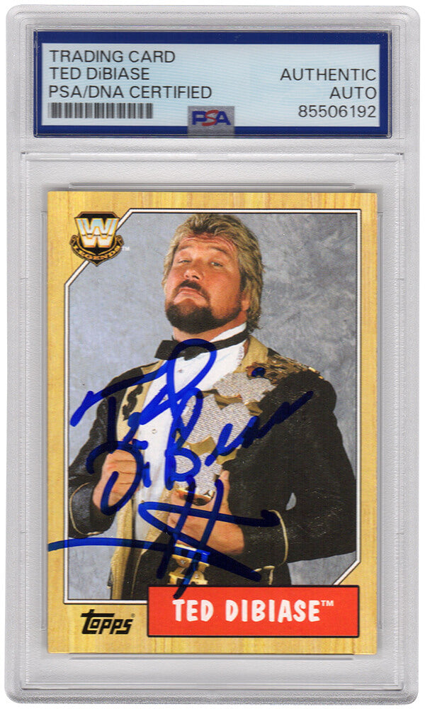 Ted Dibiase Signed 2007 Topps Heritage WWE Wrestling Trading Card #82 - (PSA Encapsulated) - DIBCAR500 - Ted Dibiase Signed 2007 Topps Heritage WWE Wrestling Trading Card #82 - (PSA Encapsulated) product image