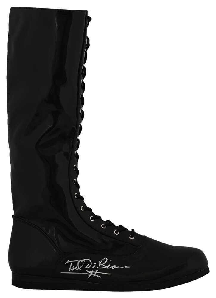 Ted DiBiase Signed Black Wrestling Costume Boot - DIBSHO500 - Ted DiBiase Signed Black Wrestling Costume Boot product image