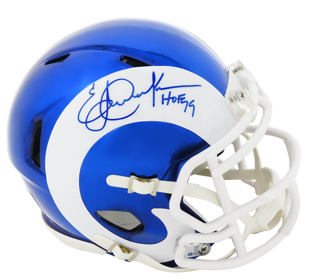 Eric Dickerson Signed Los Angeles Rams Chrome Riddell Speed Mini Helmet w/HOF'99 - DICMIN305 - Eric Dickerson Signed Los Angeles Rams Chrome Riddell Speed Mini Helmet w/HOF'99 product image