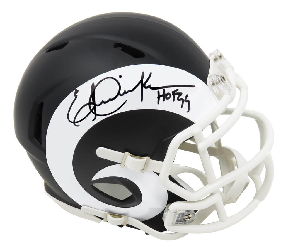 Eric Dickerson Signed Los Angeles Rams Flat Black Matte Riddell Speed Mini Helmet w/HOF'99 - DICMIN306 - Eric Dickerson Signed Los Angeles Rams Flat Black Matte Riddell Speed Mini Helmet w/HOF'99 product image