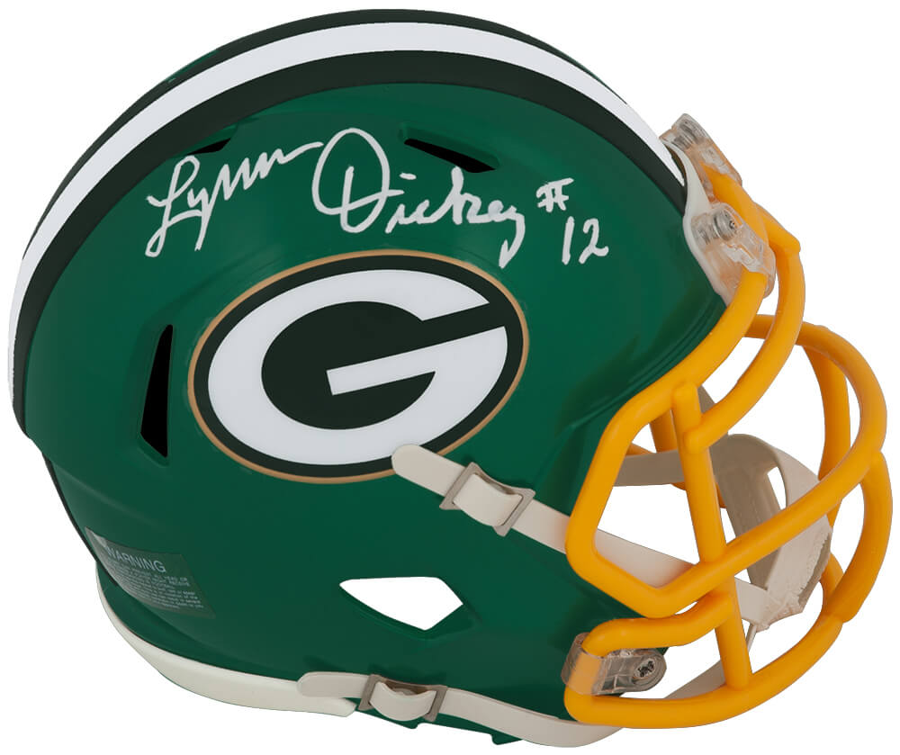 Lynn Dickey Signed Green Bay Packers FLASH Riddell Speed Mini Helmet - DICMIN321 - Lynn Dickey Signed Green Bay Packers FLASH Riddell Speed Mini Helmet product image