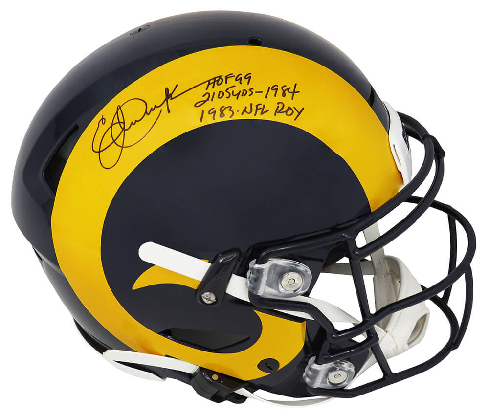 Eric Dickerson Signed Los Angeles Rams Riddell SpeedFlex Authentic Football Helmet w/3-Inscriptions - DICPRO300 - Eric Dickerson Signed Los Angeles Rams Riddell SpeedFlex Authentic Football Helmet w/3-Inscriptions product image
