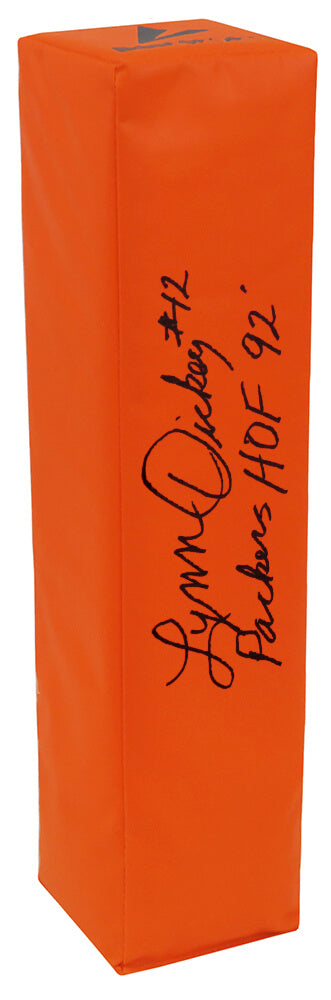 Lynn Dickey Signed BSN Orange Football Endzone Pylon w/Packers HOF'92 - DICPYL310 - Lynn Dickey Signed BSN Orange Football Endzone Pylon w/Packers HOF'92 product image