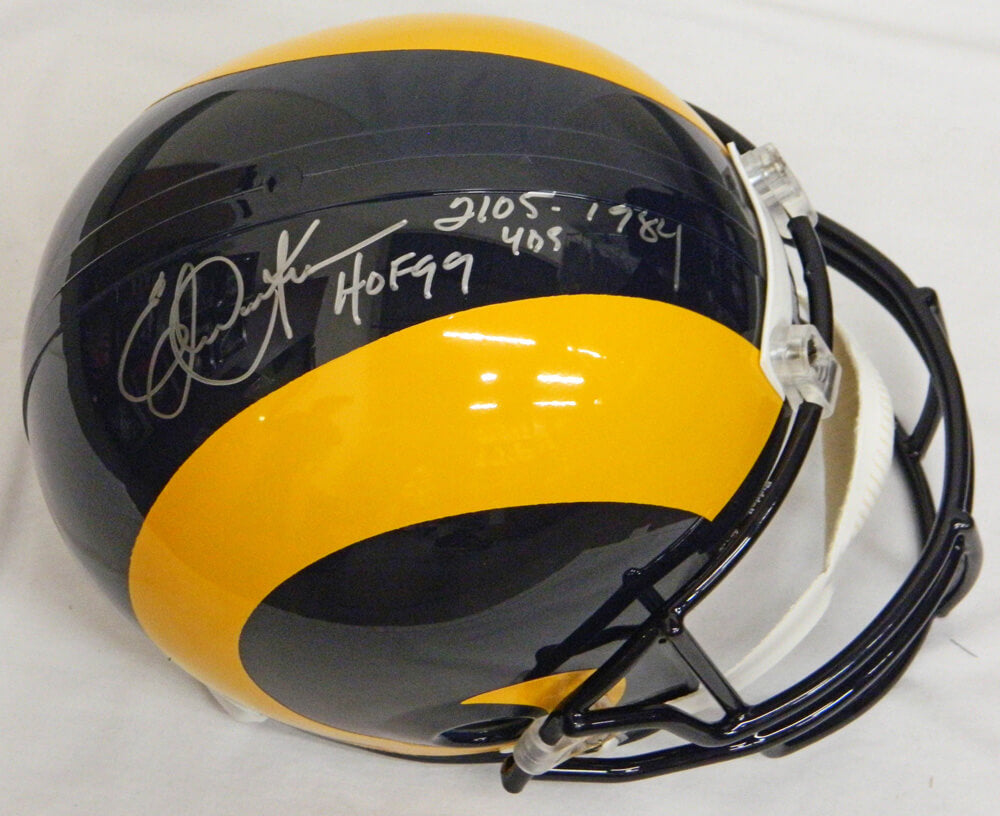 Eric Dickerson Signed Los Angeles Rams Throwback Riddell Full Size Replica Helmet w/2,105 Yds 1984, HOF'99 - DICREP300 - Eric Dickerson Signed Los Angeles Rams Throwback Riddell Full Size Replica Helmet w/2,105 Yds 1984, HOF'99 product image