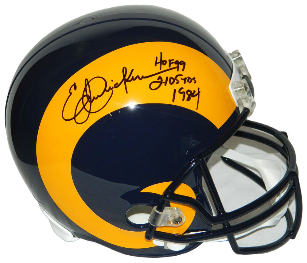 Eric Dickerson Signed LA Rams Throwback Riddell Full Size Replica Helmet w/2,105 Yds 1984, HOF'99 - DICREP301 - Eric Dickerson Signed LA Rams Throwback Riddell Full Size Replica Helmet w/2,105 Yds 1984, HOF'99 product image