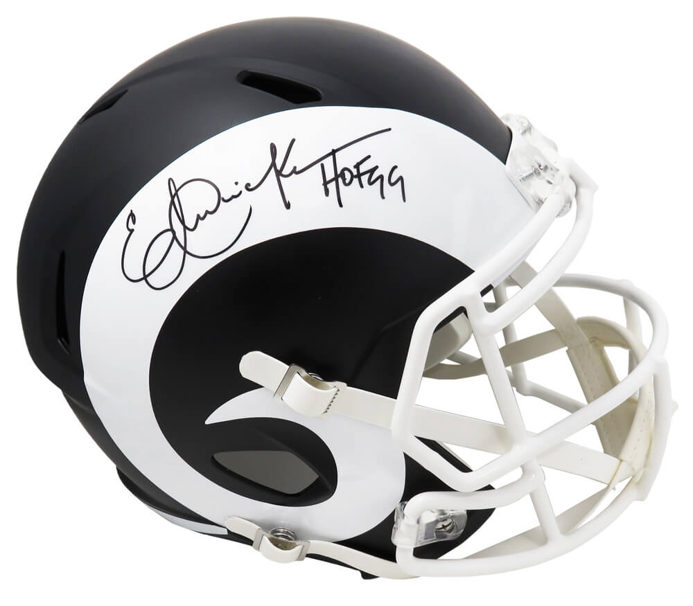 Eric Dickerson Signed Los Angeles Rams Flat Black Matte Riddell Full Size Speed Replica Helmet w/HOF'99 - DICREP303 - Eric Dickerson Signed Los Angeles Rams Flat Black Matte Riddell Full Size Speed Replica Helmet w/HOF'99 product image
