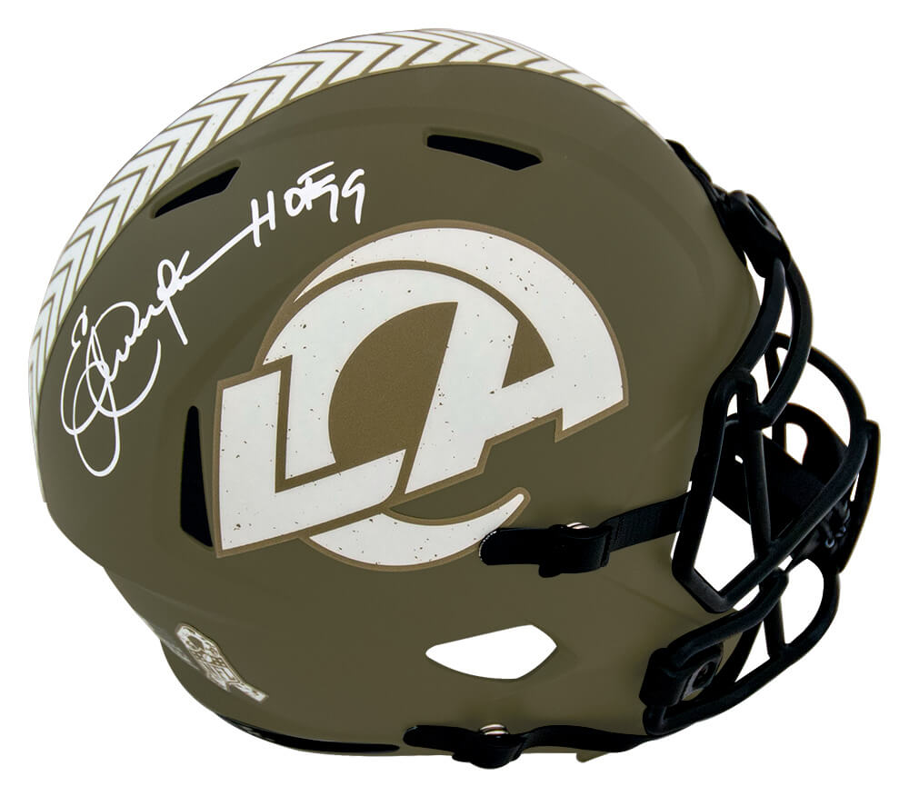 Eric Dickerson Signed Los Angeles Rams Salute to Service Riddell Full Size Speed Replica Helmet w/HOF'99 - DICREP312 - Eric Dickerson Signed Los Angeles Rams Salute to Service Riddell Full Size Speed Replica Helmet w/HOF'99 product image