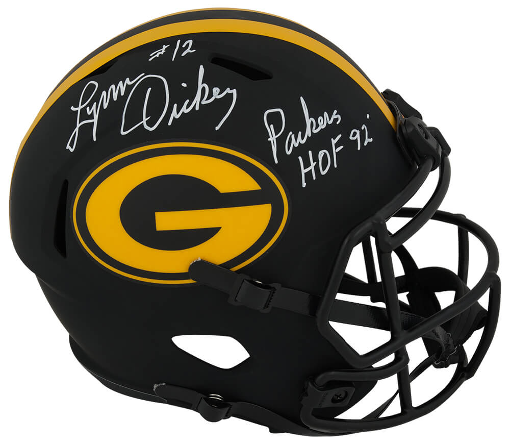 Lynn Dickey Signed Green Bay Packers ECLIPSE Riddell Full Size Speed Replica Helmet w/Packers HOF'92 - DICREP321 - Lynn Dickey Signed Green Bay Packers ECLIPSE Riddell Full Size Speed Replica Helmet w/Packers HOF'92 product image