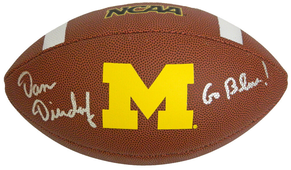 Dan Dierdorf Signed Michigan Wolverines Wilson NCAA Logo Football w/Go Blue - DIEFTB301 - Dan Dierdorf Signed Michigan Wolverines Wilson NCAA Logo Football w/Go Blue product image