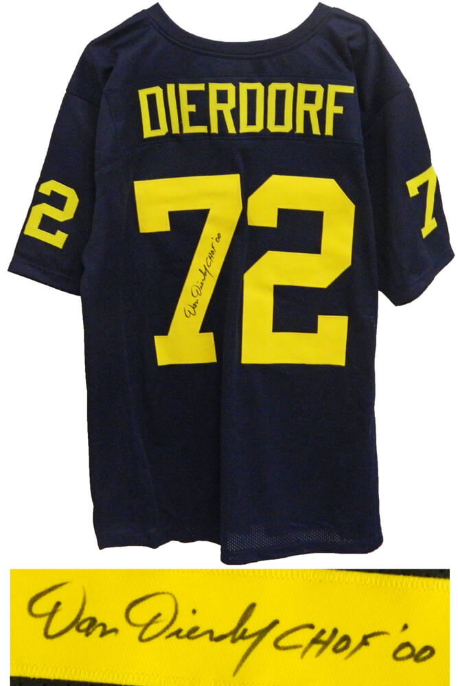 Dan Dierdorf Signed Navy Throwback Custom Football Jersey w/CHOF 00 - DIEJRY301 - Dan Dierdorf Signed Navy Throwback Custom Football Jersey w/CHOF 00 product image