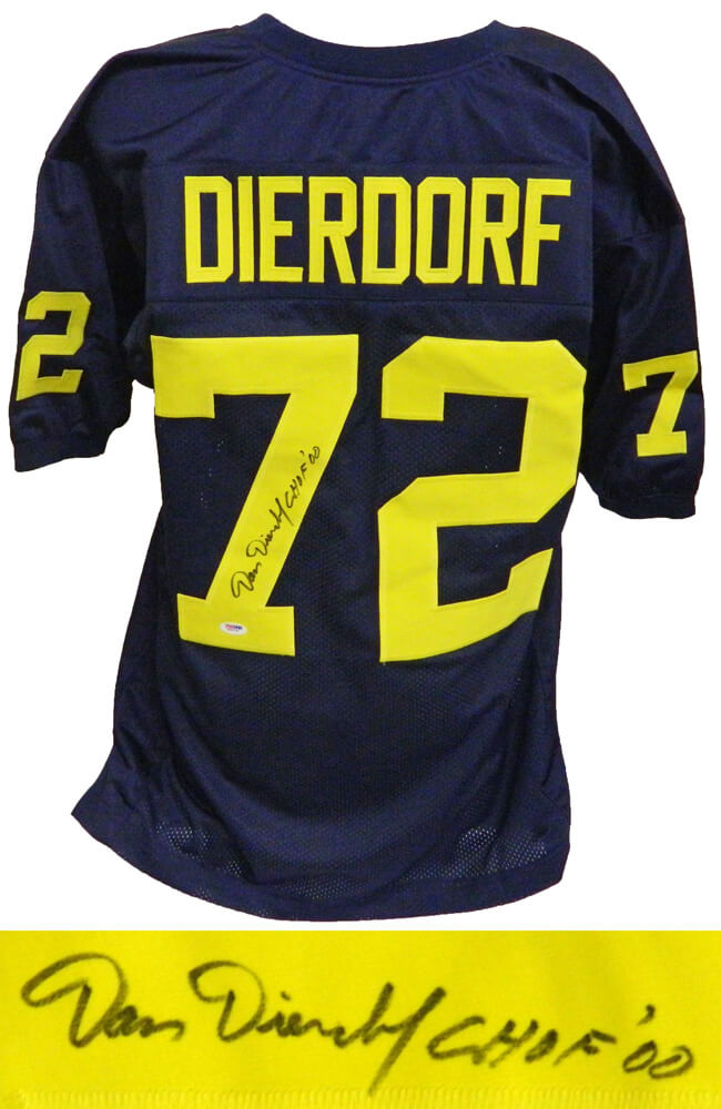 Dan Dierdorf Signed Navy T/B Custom Football Jersey w/CHOF 00 - DIEJRY302 - Dan Dierdorf Signed Navy T/B Custom Football Jersey w/CHOF 00 product image