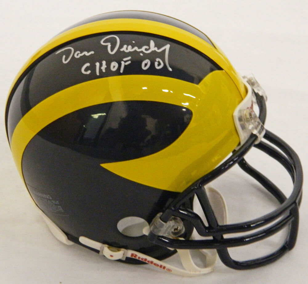 Dan Dierdorf Signed Michigan Wolverines Riddell Mini Helmet w/CHOF 00 - DIEMIN301 - Dan Dierdorf Signed Michigan Wolverines Riddell Mini Helmet w/CHOF 00 product image