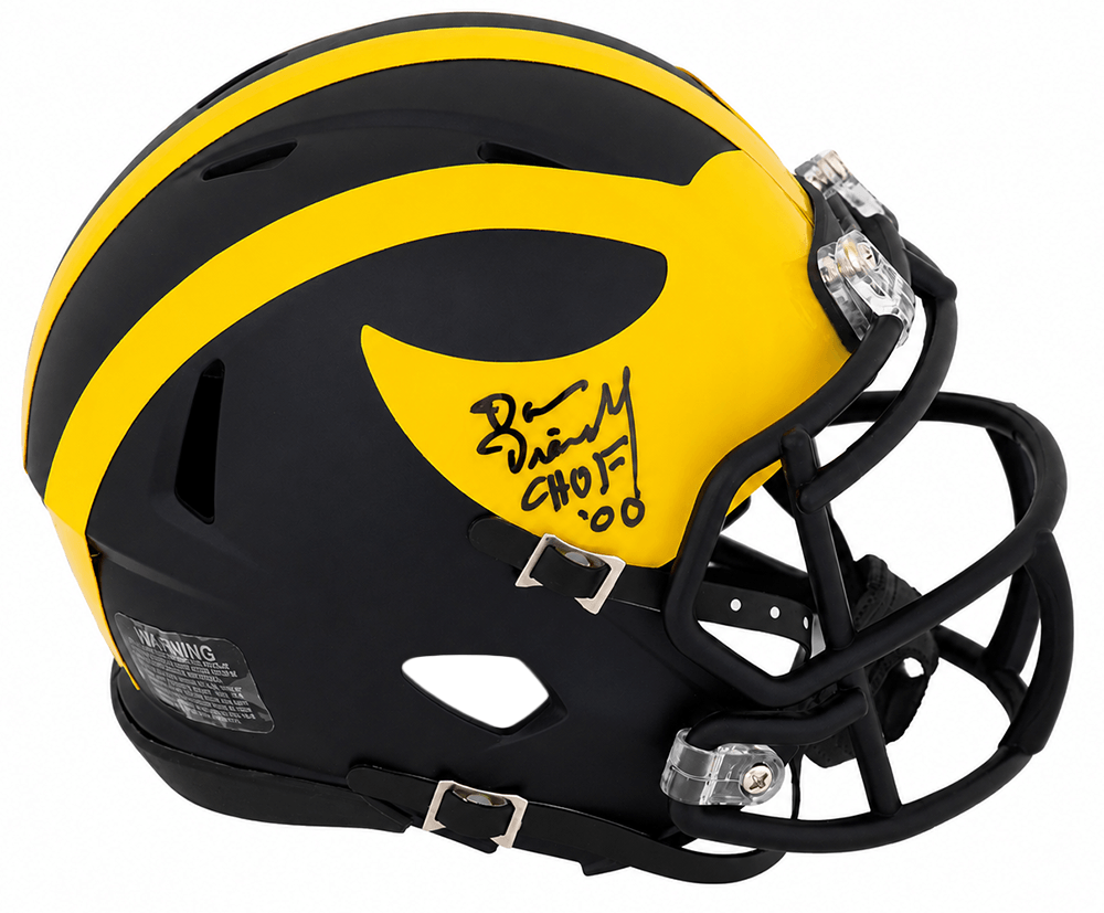 Dan Dierdorf Signed Michigan Wolverines Riddell Speed Mini Helmet w/CHOF'00 - DIEMIN304 - Dan Dierdorf Signed Michigan Wolverines Riddell Speed Mini Helmet w/CHOF'00 product image
