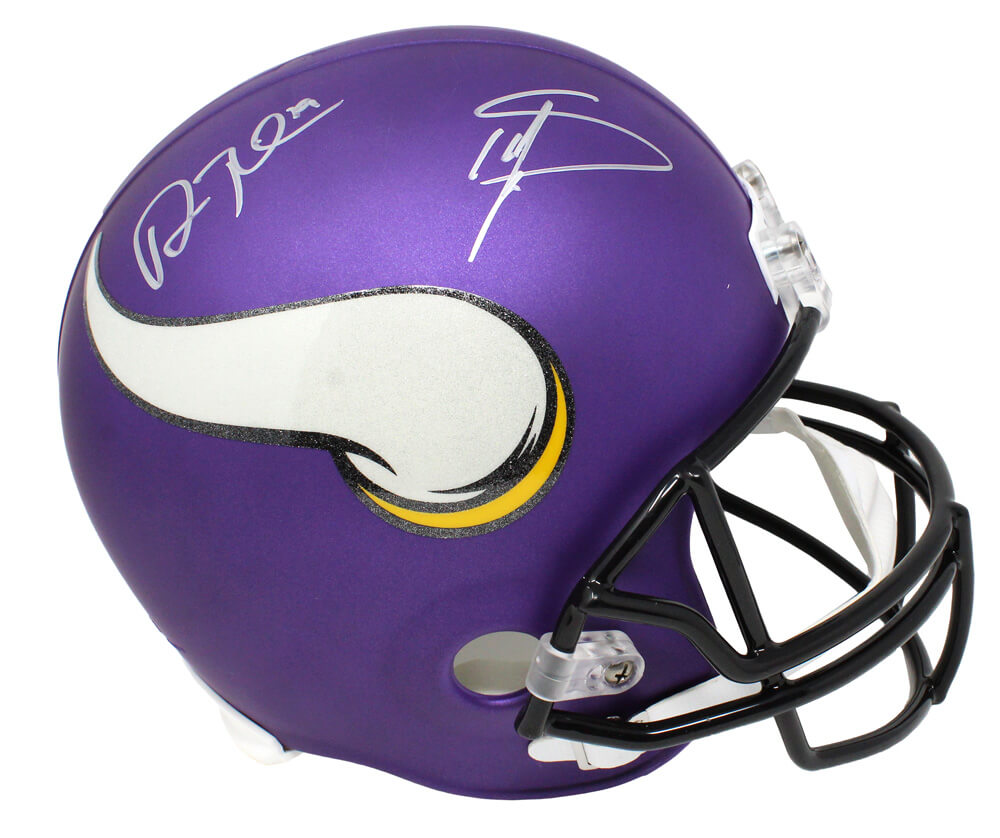 Stefon Diggs & Adam Thielen Dual Signed Minnesota Vikings Riddell Full Size Replica Helmet - DIGREP305 - Stefon Diggs & Adam Thielen Dual Signed Minnesota Vikings Riddell Full Size Replica Helmet product image