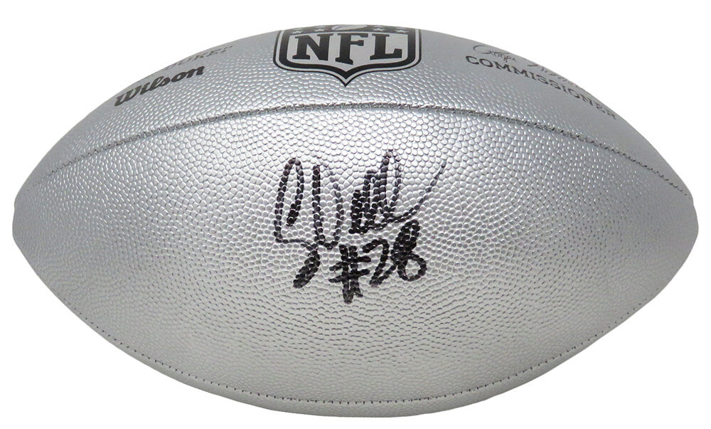 Corey Dillon Signed Wilson Duke Silver Metallic NFL Full Size Replica Football - DILFTB301 - Corey Dillon Signed Wilson Duke Silver Metallic NFL Full Size Replica Football product image