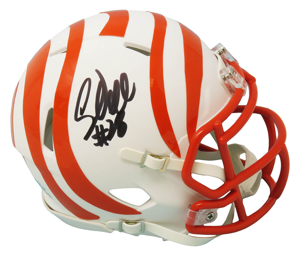 Corey Dillon Signed Cincinnati Bengals Flat White Matte Riddell Speed Mini Helmet - DILMIN302 - Corey Dillon Signed Cincinnati Bengals Flat White Matte Riddell Speed Mini Helmet product image
