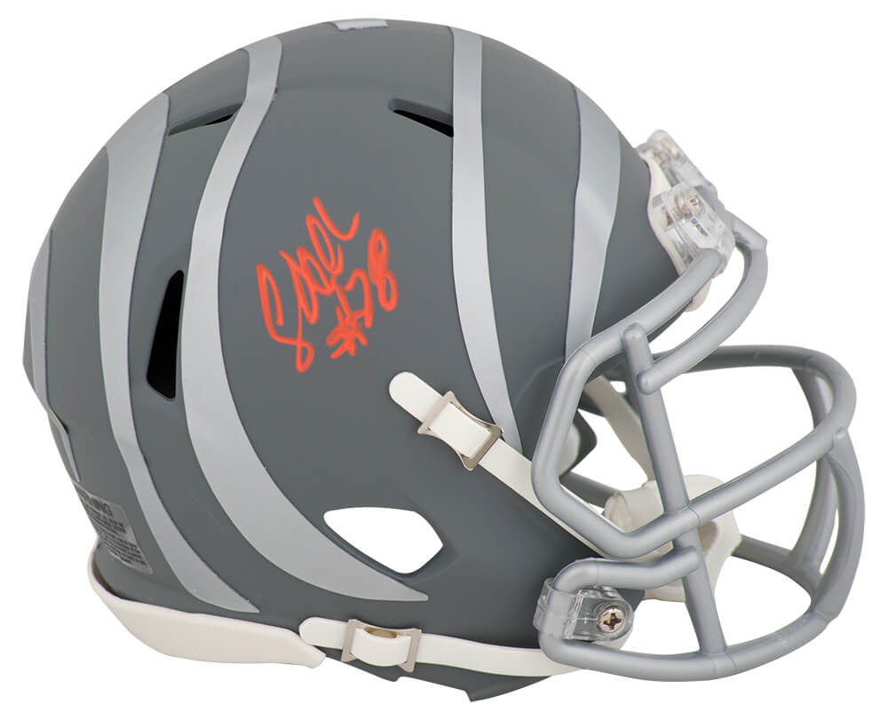 Corey Dillon Signed Cincinnati Bengals SLATE Riddell Speed Mini Helmet - DILMIN309 - Corey Dillon Signed Cincinnati Bengals SLATE Riddell Speed Mini Helmet product image