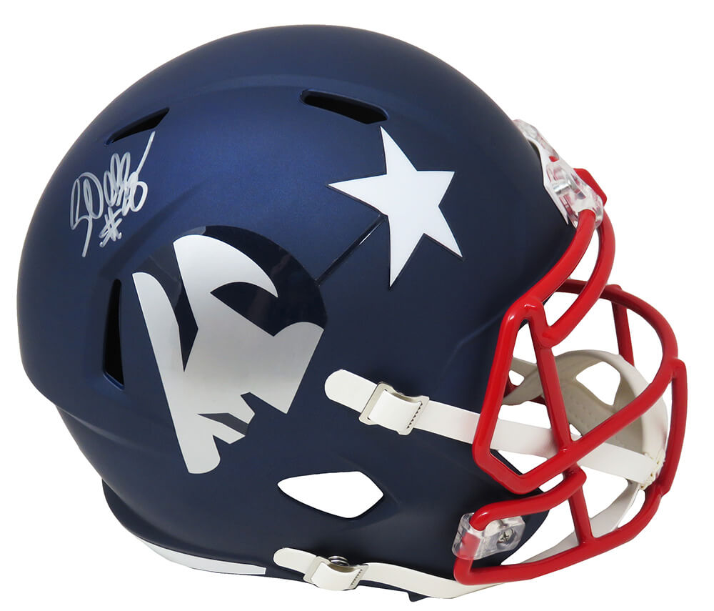Corey Dillon Signed New England Patriots AMP Alterante Series Riddell Full Size Speed Replica Helmet - DILREP305 - Corey Dillon Signed New England Patriots AMP Alterante Series Riddell Full Size Speed Replica Helmet product image