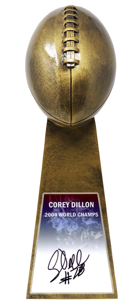 Corey Dillon Signed Football World Champion 15 Inch Replica Gold Trophy - DILTRO302 - Corey Dillon Signed Football World Champion 15 Inch Replica Gold Trophy product image