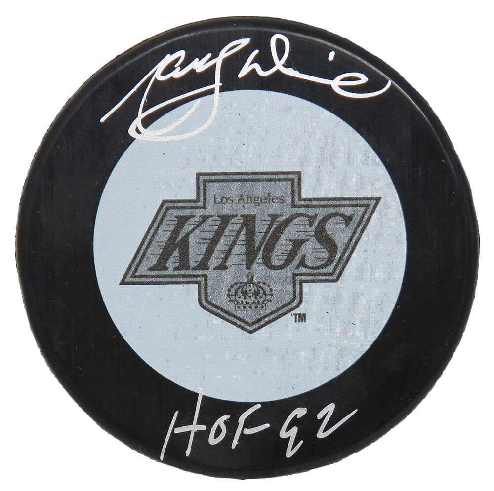 Marcel Dionne Signed Los Angeles Kings 1980's Style Logo Hockey Puck w/HOF'92 - DIOPUC404 - Marcel Dionne Signed Los Angeles Kings 1980's Style Logo Hockey Puck w/HOF'92 product image
