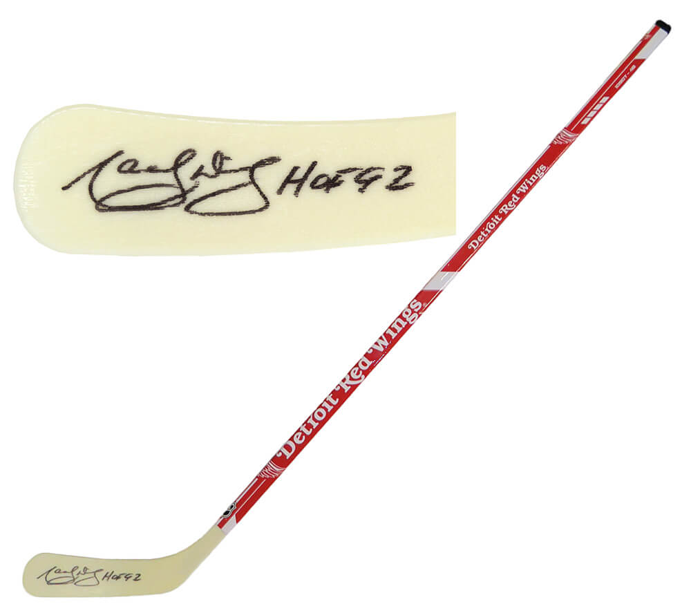 Marcel Dionne Signed Detroit Red Wings Logo 48 Inch Full Size Hockey Stick w/HOF'92 - DIOSTK400 - Marcel Dionne Signed Detroit Red Wings Logo 48 Inch Full Size Hockey Stick w/HOF'92 product image