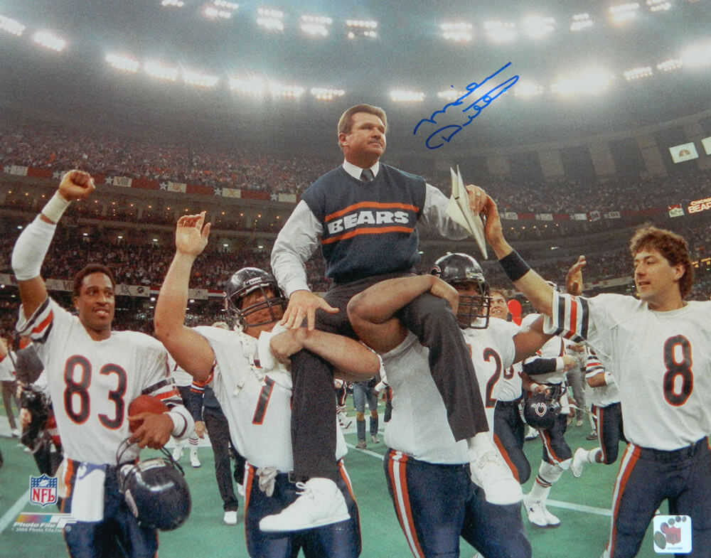 Mike Ditka Signed Bears Super Bowl Carried Off Field 16x20 Photo - DIT16P301 - Mike Ditka Signed Bears Super Bowl Carried Off Field 16x20 Photo product image