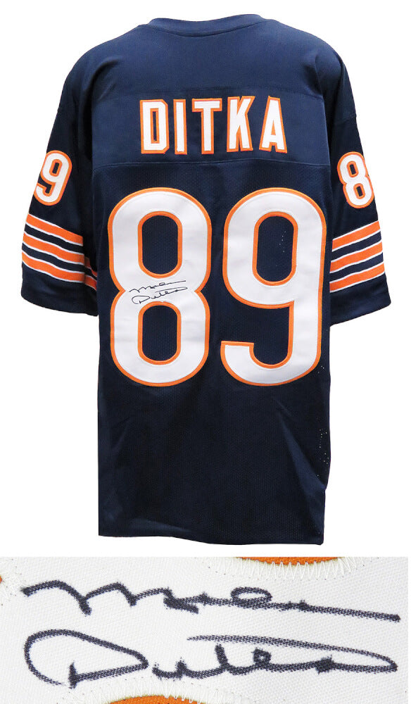 Mike Ditka Signed Navy Custom Throwback Jersey - DITJRY303 - Mike Ditka Signed Navy Custom Throwback Jersey product image