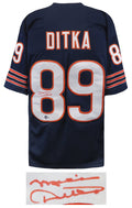 Mike Ditka Signed Navy Custom Football Jersey (In Orange) - (Beckett COA) - DITJRY307 - Mike Ditka Signed Navy Custom Football Jersey (In Orange) - (Beckett COA) product image