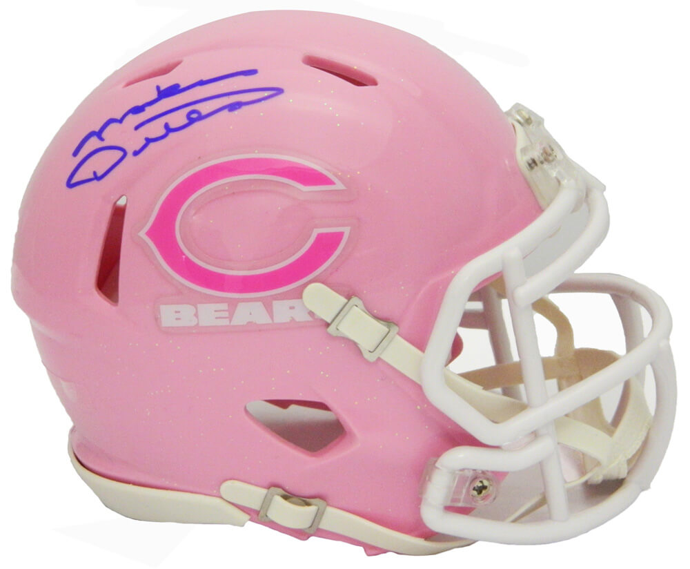 Mike Ditka Signed Chicago Bears Pink Riddell Mini Helmet - DITMIN306 - Mike Ditka Signed Chicago Bears Pink Riddell Mini Helmet product image
