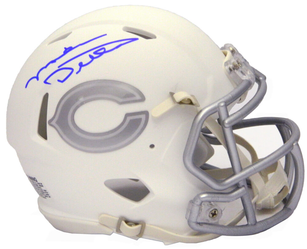 Mike Ditka Signed Chicago Bears White Ice Riddell Speed Mini Helmet - DITMIN307 - Mike Ditka Signed Chicago Bears White Ice Riddell Speed Mini Helmet product image