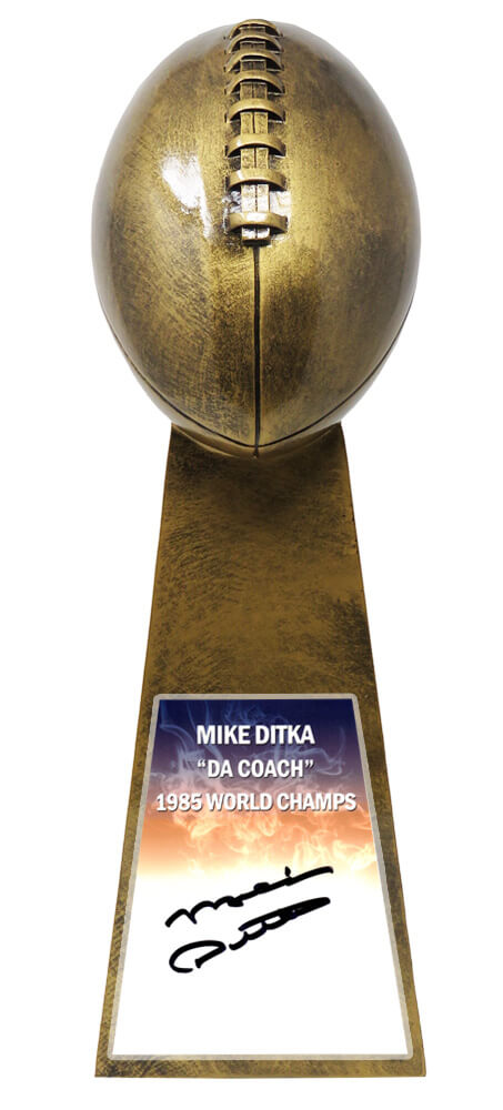 Mike Ditka Signed Football World Champion 15 Inch Replica Gold Trophy - DITTRO302 - Mike Ditka Signed Football World Champion 15 Inch Replica Gold Trophy product image